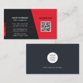 rode QR code sociale media professionele logo Visitekaartje (Voorkant / Achterkant)