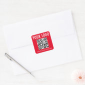 Rode QR Code Stickers Labels Bedrijf Logo Square (Envelop)
