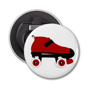 rode quad roller schaats button flesopener