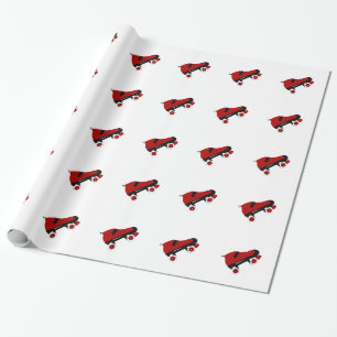 rode quad roller schaats cadeaupapier