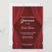 Rode Quinceanera uitnodiging (Voorkant)