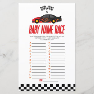 Rode Race Auto Naam Race Baby shower Spel