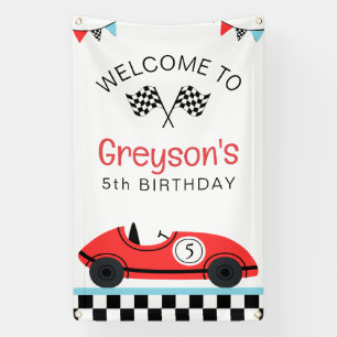  Rode Race Auto Snelle Verjaardag Welkom Spandoek