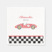 Rode race auto verjaardag servet (Voorkant)