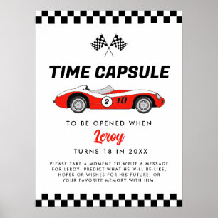 Rode Race Auto Verjaardag Tijd Capsule Poster