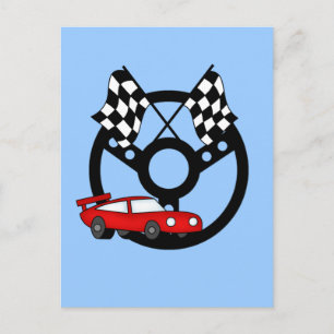 Rode Race Car Tshirts en Gifts Briefkaart
