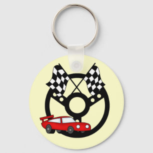 Rode Race Car Tshirts en Gifts Sleutelhanger
