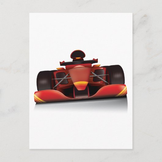 Rode Raceauto Briefkaart (Voorkant)