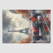 Rode  raceauto in Parijs Decoupage Tissuepapier (Voorkant)