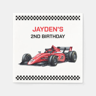 Rode raceauto verjaardagsfeest servetten voor jong