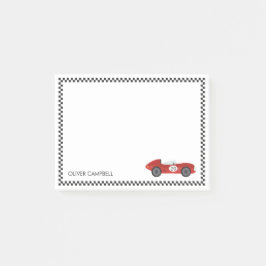 Rode racekaart jongens kinder gepersonaliseerd post-it® notes
