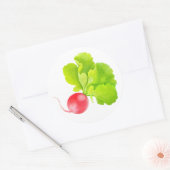 Rode radijs ronde sticker (Envelop)