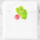 Rode radijs ronde sticker (Tas)