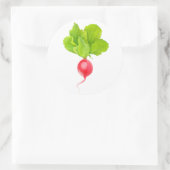 Rode radijs ronde sticker (Tas)