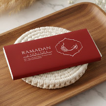 Rode Ramadan Kareem chocoladereep verpakking islam