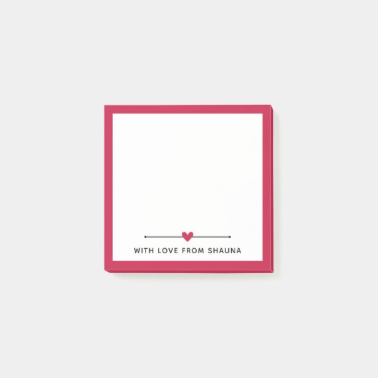 Rode rand en hart met liefde van post-it® notes (Voorkant)