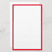 Rode rand Randen Solid White Achtergrond Briefpapier (Voorkant / Achterkant)