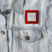 Rode rand vierkante button 5,1 cm (In situ)