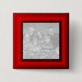 Rode rand vierkante button 5,1 cm (Voorkant)