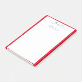 Rode randen monogrammen Naam Aangepast Post-it® Notes (Schuin)