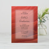 Rode Ranunculus Graduation Party Invitation Kaart (Staand voorkant)