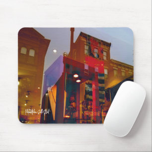 Rode reflecties op de straten van Philadelphia Muismat