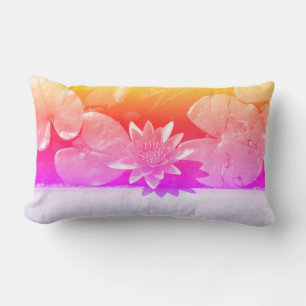 Rode regenboogwater Lily Planten Sierkussen Kussen