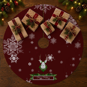Rode Rendier Boomrok Fleece Kerstboom Rok
