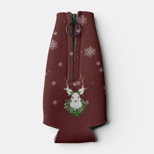 Rode rendierfles flesjeskoeler (Achterkant)