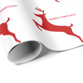 Rode rendierkerst cadeaupapier (Rol Hoek)