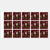 Rode rennierenbaketiketten labels (Vel)