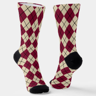 Rode Retro Argyle Sokken