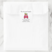 Rode Retro Auto Kerstcadeaus label (Tas)