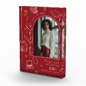 Rode Retro Hand getrokken Afstuderen fotoblok (Rechts)