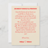 Rode Retro  Typografie foto Bedankkaart (Achterkant)