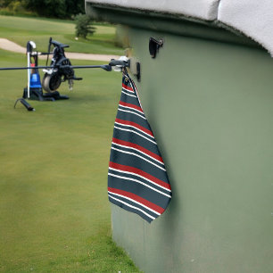 Rode Retrostrepen Golfhanddoek