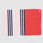 Rode Retrostripes Golfhanddoek (Horizontaal)