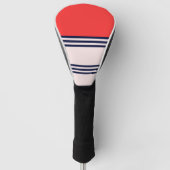 Rode Retrostripes Golfheadcover (Voorkant)