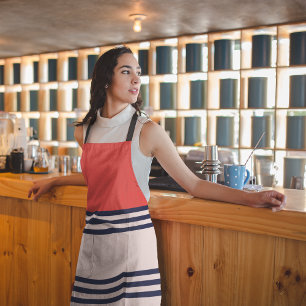 Rode Retrostripes Schort