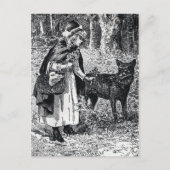  rode rijcapuchon in Bossen met wolf Briefkaart (Voorkant)