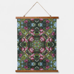 Rode Rijpe Appels Aan Boom Abstract Patroon Hangend Wandkleed
