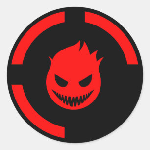 Rode ring voor de dood ronde sticker