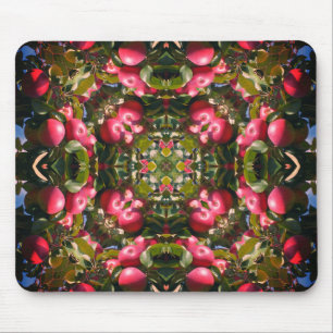 Rode ripe appels op Abstracte Natuur van bomen Muismat