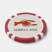 Rode Rivierkreeft Kookgerecht Gepersonaliseerd Poker Chips (Enkel)
