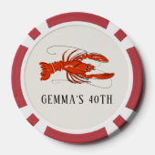 Rode Rivierkreeft Kookgerei Gepersonaliseerd Poker Chips (Achterkant)