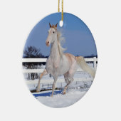 Rode Roan in sneeuw Keramisch Ornament (Rechts)