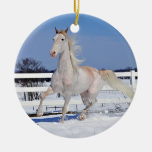 Rode Roan in sneeuw Keramisch Ornament