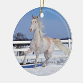 Rode Roan in sneeuw Keramisch Ornament (Links)