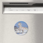 Rode Roan in sneeuw Magneet (Insitu (Vaatwasser))