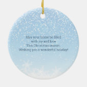 Rode robin, heilige kerstklokken keramisch ornament (Achterkant)